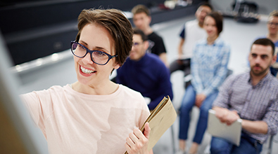 woman in classes teaching class