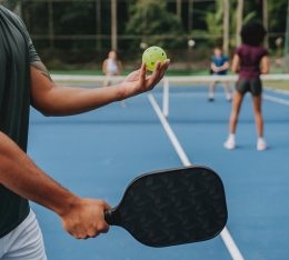 Playing pickleball