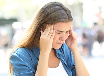 woman with headache