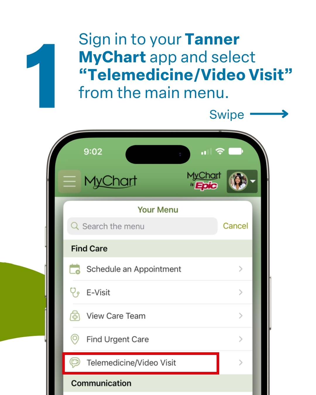 Schedule virtual visits and telemedicine appointments in Tanner MyChart.