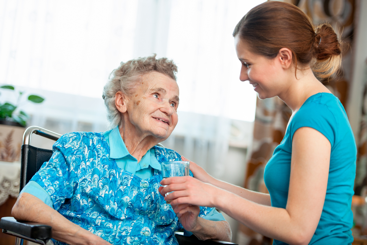 Volunteer with hospice patient