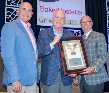 Pictured from left to right are Tres Jernigan, senior vice president of RaLin; Loy Howard, president and CEO of Tanner Health; and Monty Veazey, president and CEO of the Georgia Alliance of Community Hospitals, presenting the award. Pictured from left to right are Tres Jernigan, senior vice president of RaLin; Loy Howard, president and CEO of Tanner Health; and Monty Veazey, president and CEO of the Georgia Alliance of Community Hospitals, presenting the award.