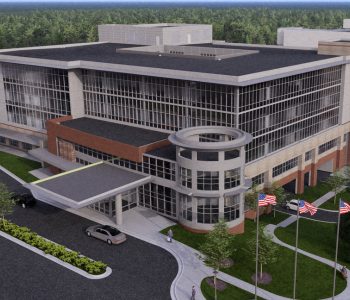 The new patient tower under construction at Tanner Medical Center/Carrollton.