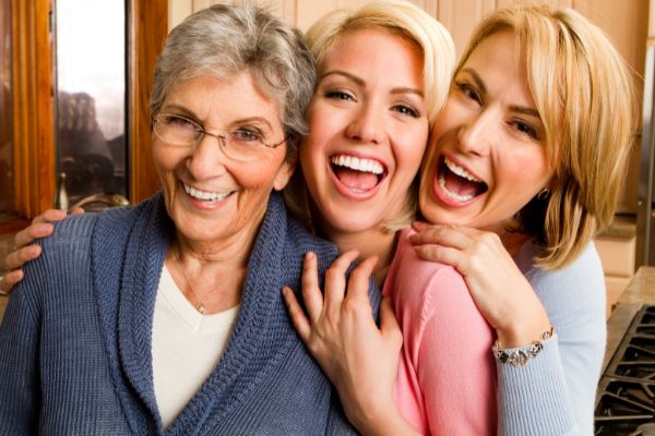 Three generations of women